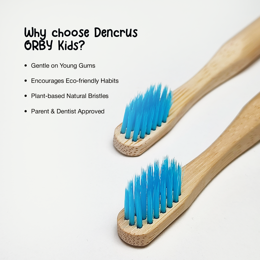 Bamboo Toothbrush ORBY for Kids | Biodegradable, Soft Bristles & Ergonomic Design