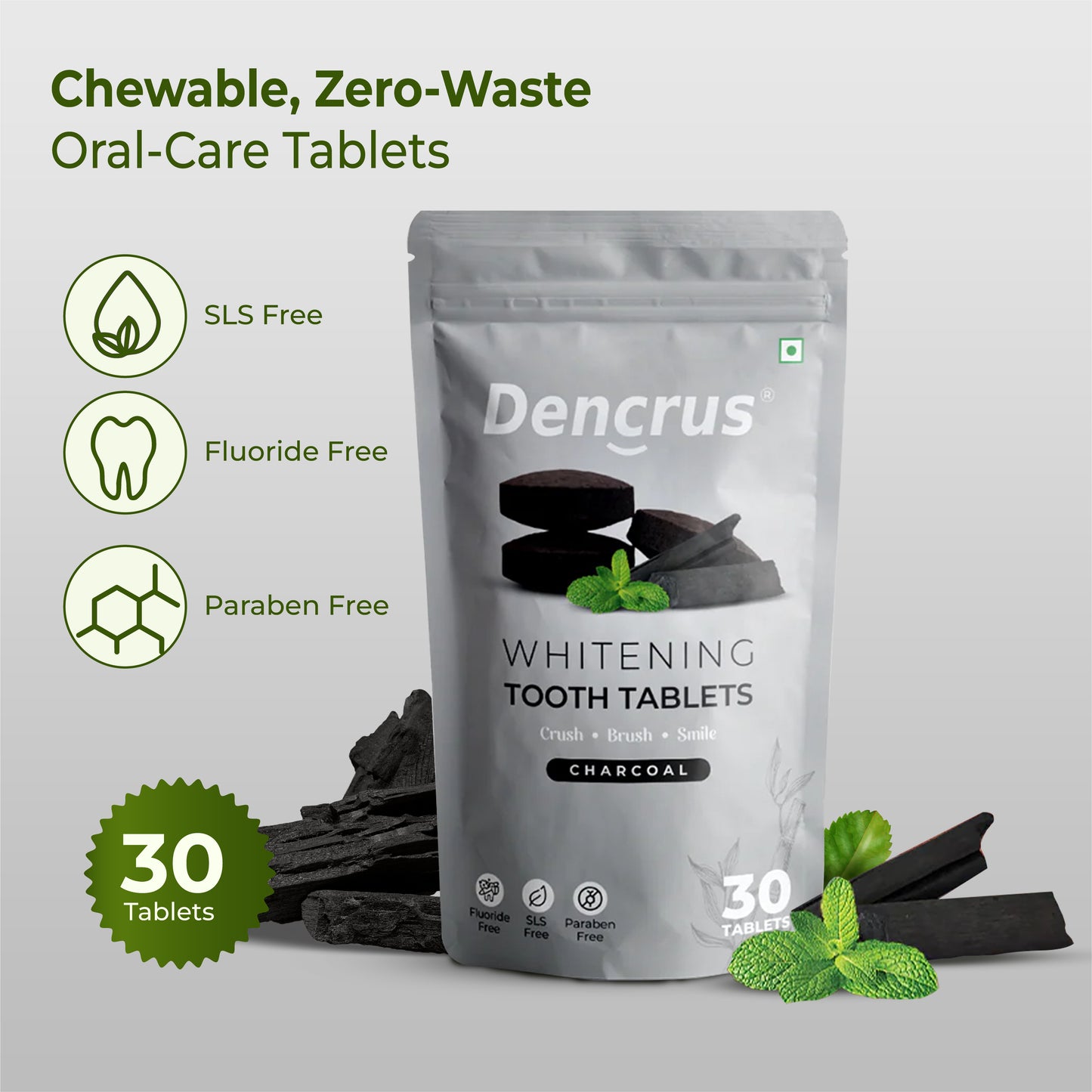 Natural Toothpaste Tablets – Charcoal Flavor