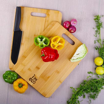 Bamboo Chopping Board | Eco-Friendly Moso Bamboo | 1 Inch Thickness | No Smell or Glue | Easy to Clean