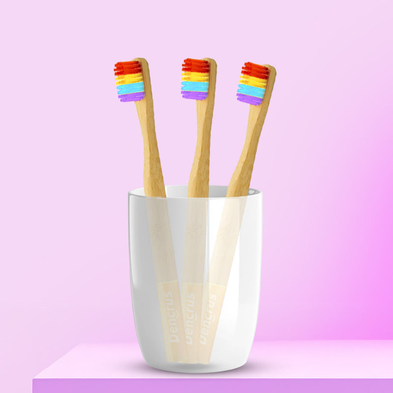 Orby Kids Bamboo Toothbrush – Soft, Safe & Colorful (Rainbow)