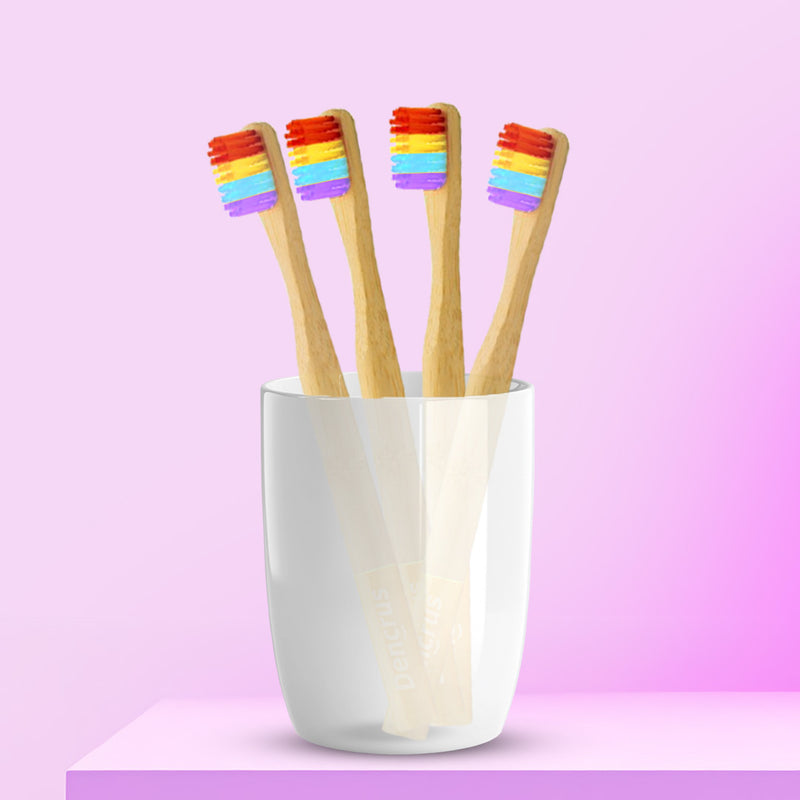 Orby Kids Bamboo Toothbrush – Soft, Safe & Colorful (Rainbow)