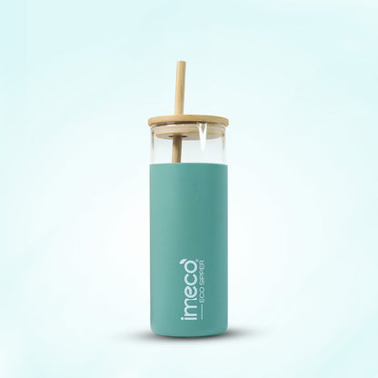ECO-SIPPER Glass Sipper with Bamboo Straw (450 ml)