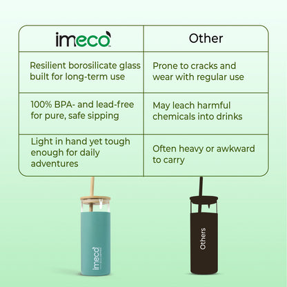 ECO-SIPPER Glass Sipper with Bamboo Straw (450 ml)