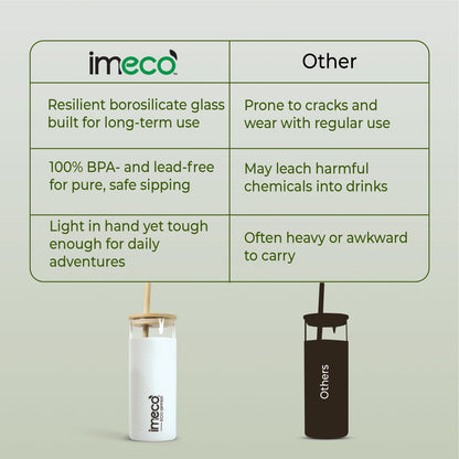 ECO-SIPPER Glass Sipper with Bamboo Straw (450 ml)