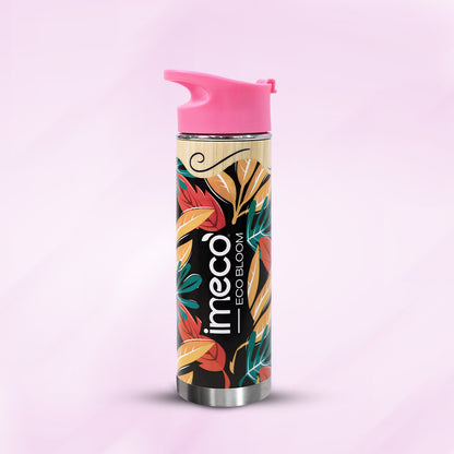 ECO-BLOOM Bamboo Printed Water Bottle - Leakproof & Eco-Friendly (500ml)