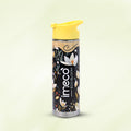 imeco eco bloom bamboo water bottle with a yellow cap against a white background