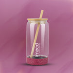 ECO CRYST Glass Sipper with Bamboo Lid & Straw (500 ml)