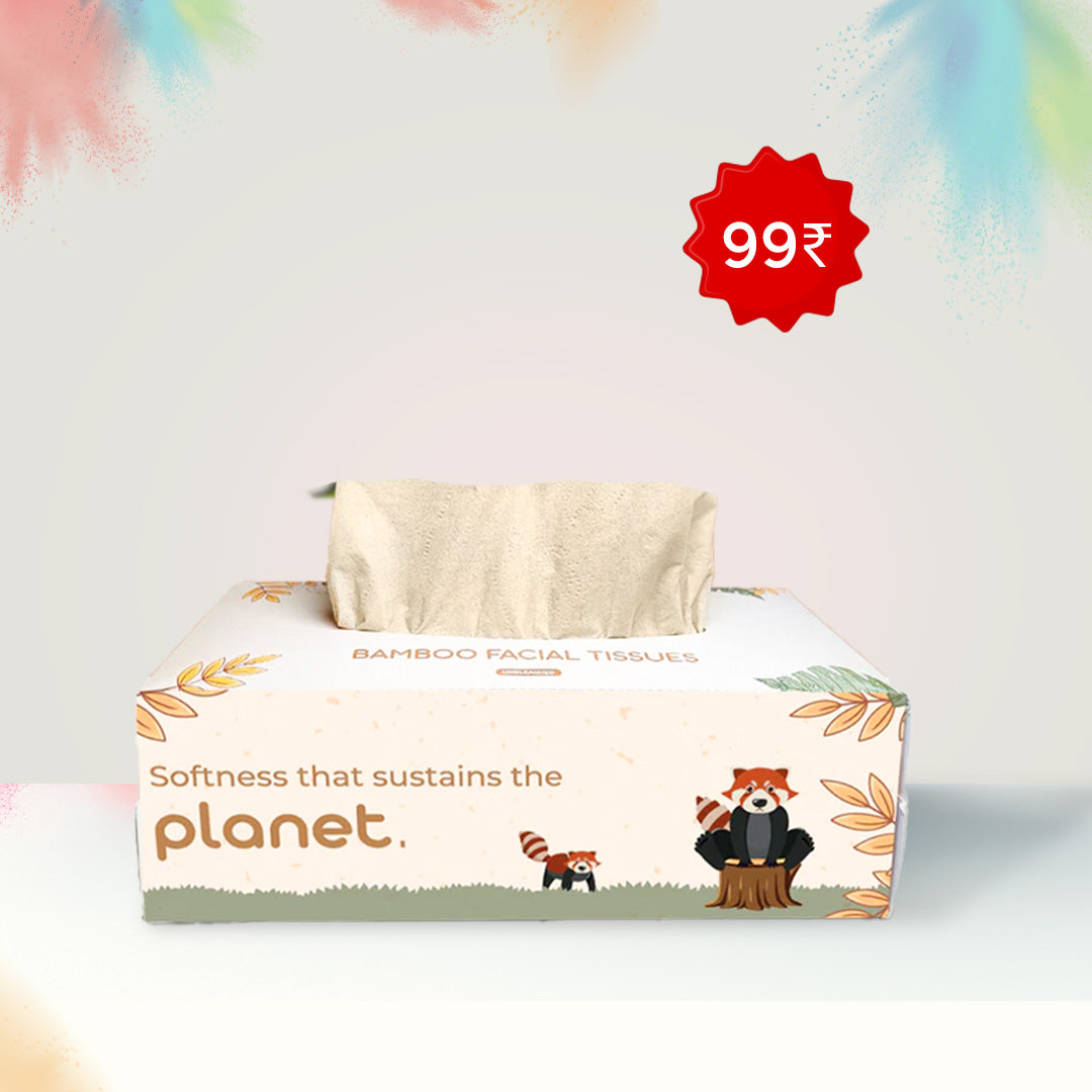 Bamboo Facial Tissues - 100% Natural, Ultra-Soft & Hypoallergenic