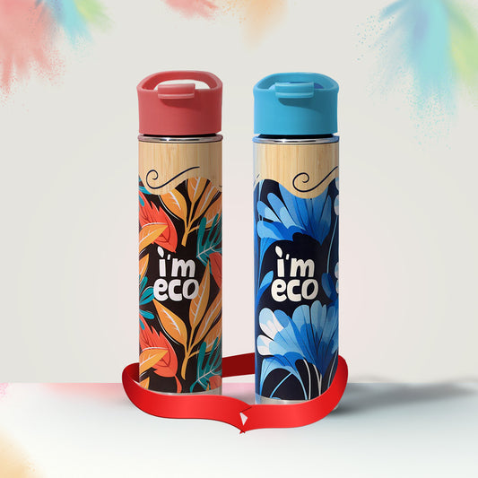 Printed Bamboo Bottles Combo Pack (Harmony+ Flora) - 500ml