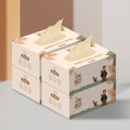 4 boxes of bamboo tissues are placed on a white base.