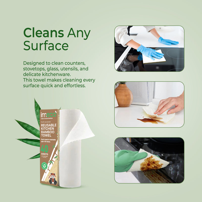 Bamboo Kitchen Towel Roll – Ultra-Soft & Absorbent (20 sheets)