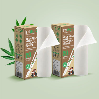 Bamboo Kitchen Towel Roll – Ultra-Soft & Absorbent (20 sheets)