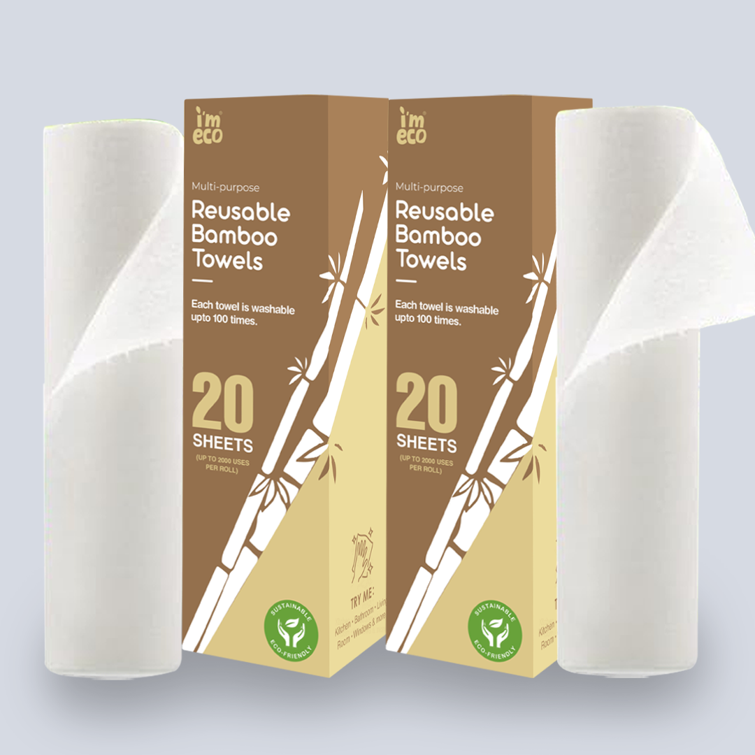 Bamboo Kitchen Towel Pack of 2. 20 Sheets per roll.
