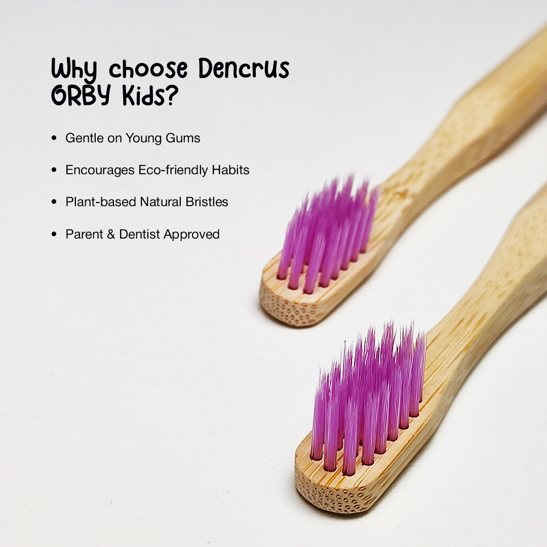 Bamboo Toothbrush ORBY for Kids | Biodegradable, Soft Bristles & Ergonomic Design