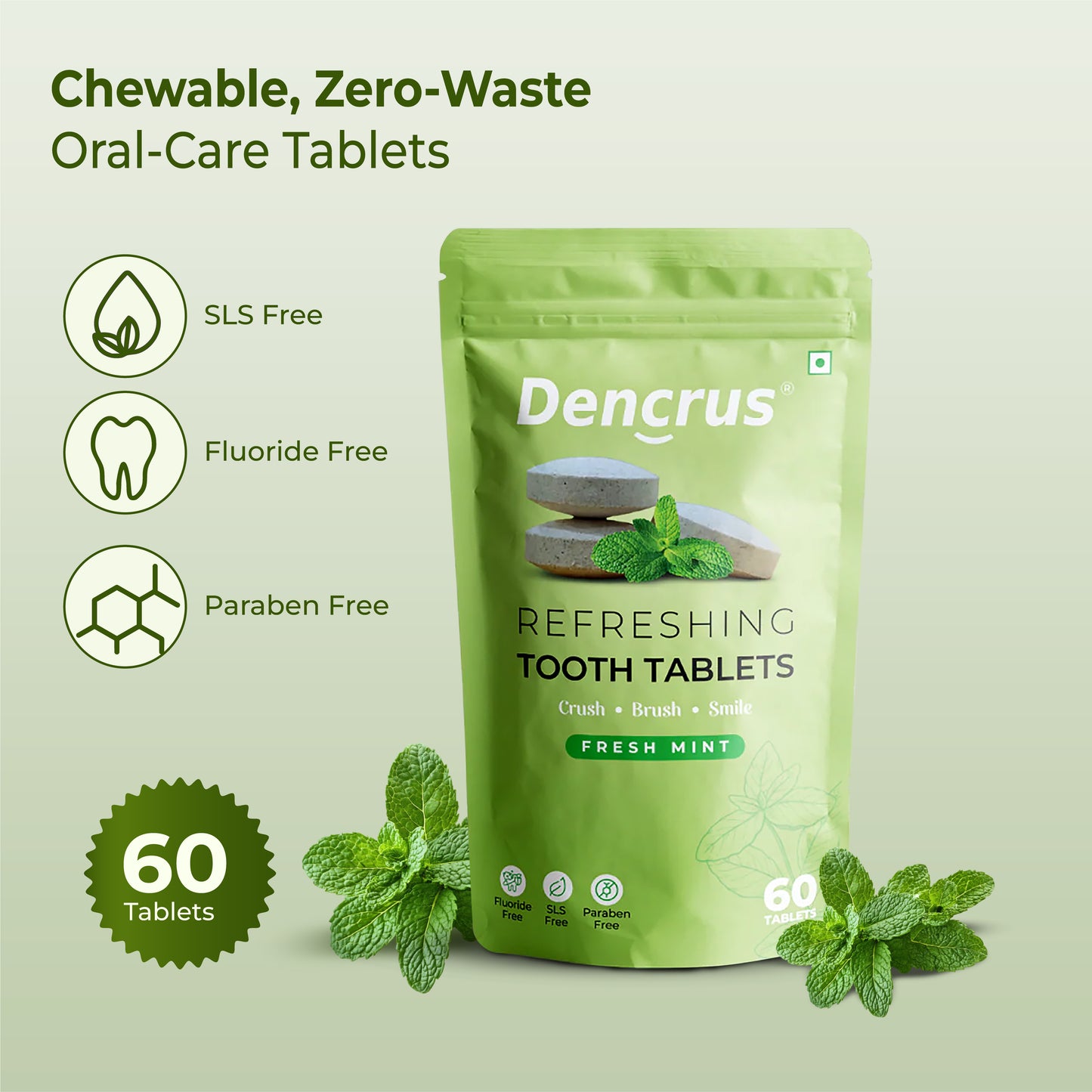 Natural Toothpaste Tablets – Mint Flavor