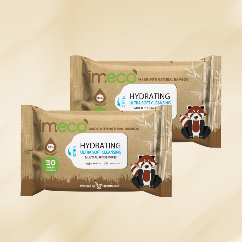 Bamboo Aloe Vera Wet Wipes - Skin-Friendly (30 pcs)