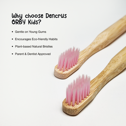 Bamboo Toothbrush ORBY for Kids | Biodegradable, Soft Bristles & Ergonomic Design