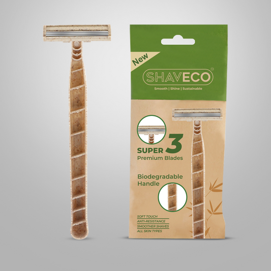 Bamboo Husk Shaving Razor | Eco-Friendly, Durable & Ergonomic Handle for a Smooth Shave