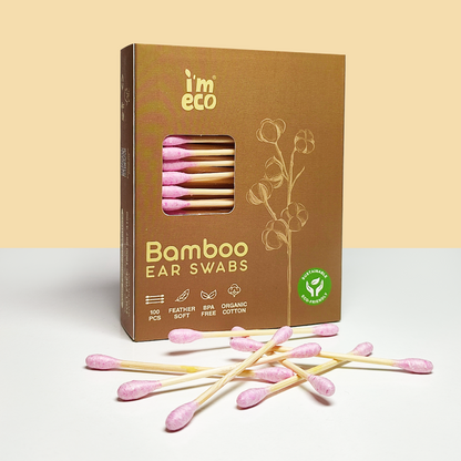 Bamboo Cotton Ear Swabs | 100% Biodegradable, Soft & Sustainable | Plastic-Free Q-Tips