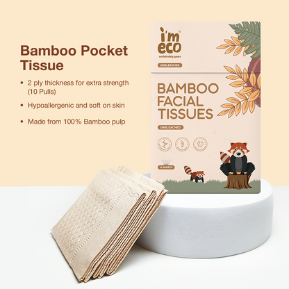 Bamboo Pocket Tissues - 100% Natural, Ultra-Soft & Hypoallergenic