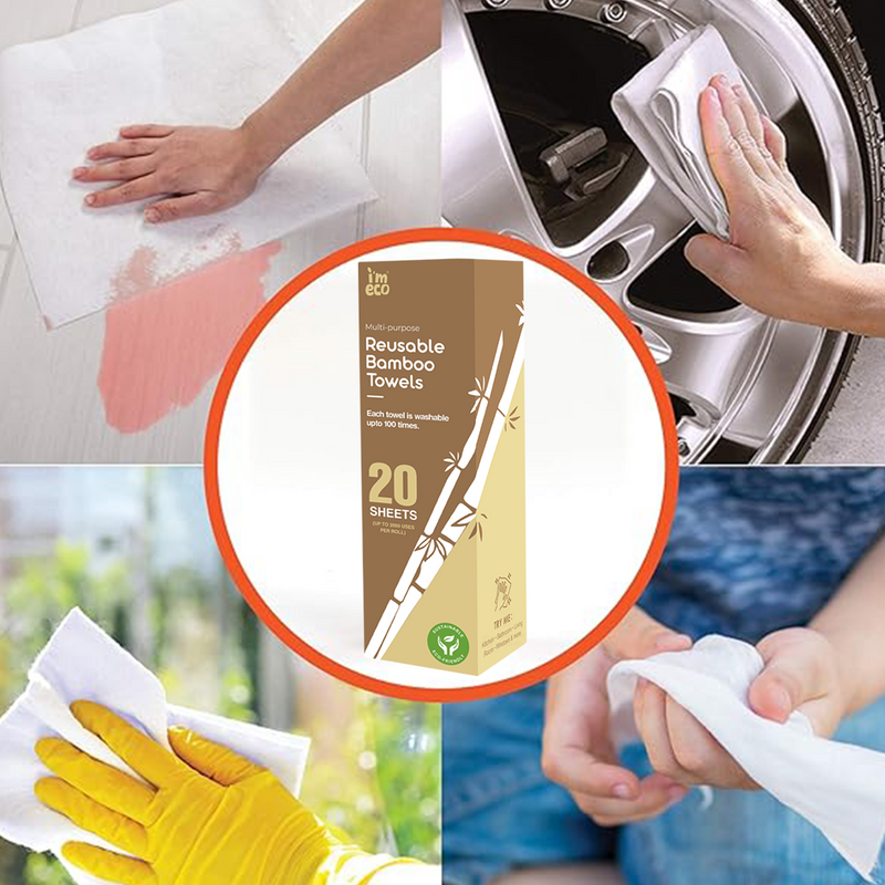 Bamboo Kitchen Towel Roll – Ultra-Soft & Absorbent (20 sheets)