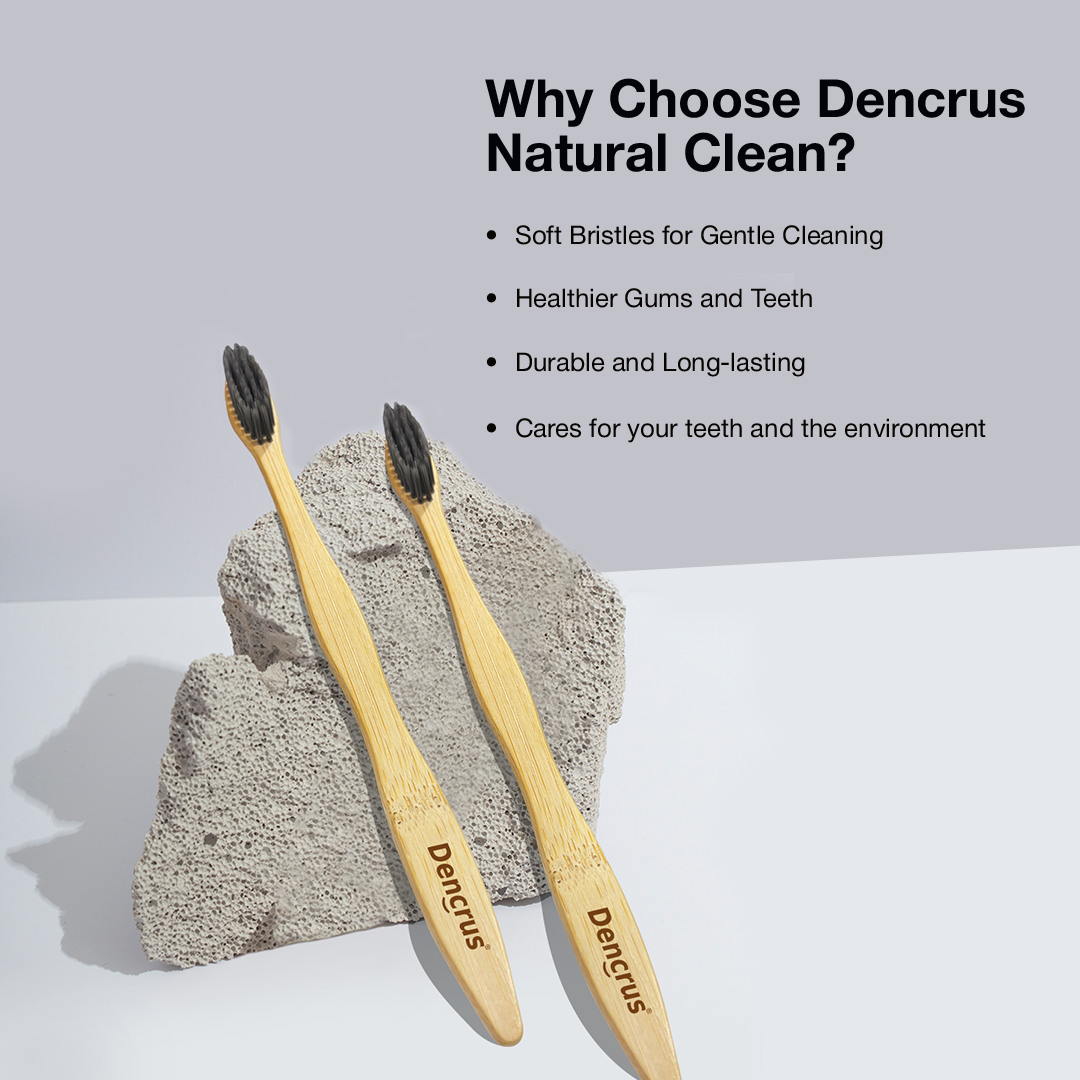 Bamboo Toothbrush NATURAL CLEAN for Adults | Biodegradable, Soft Bristles & Ergonomic Design