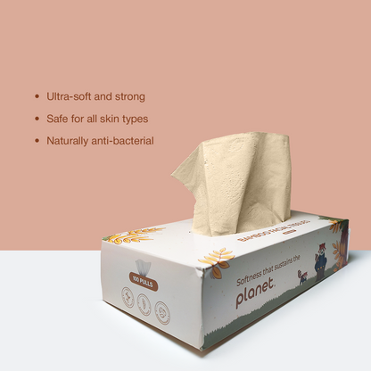 Bamboo Facial Tissues - 100% Natural, Ultra-Soft & Hypoallergenic