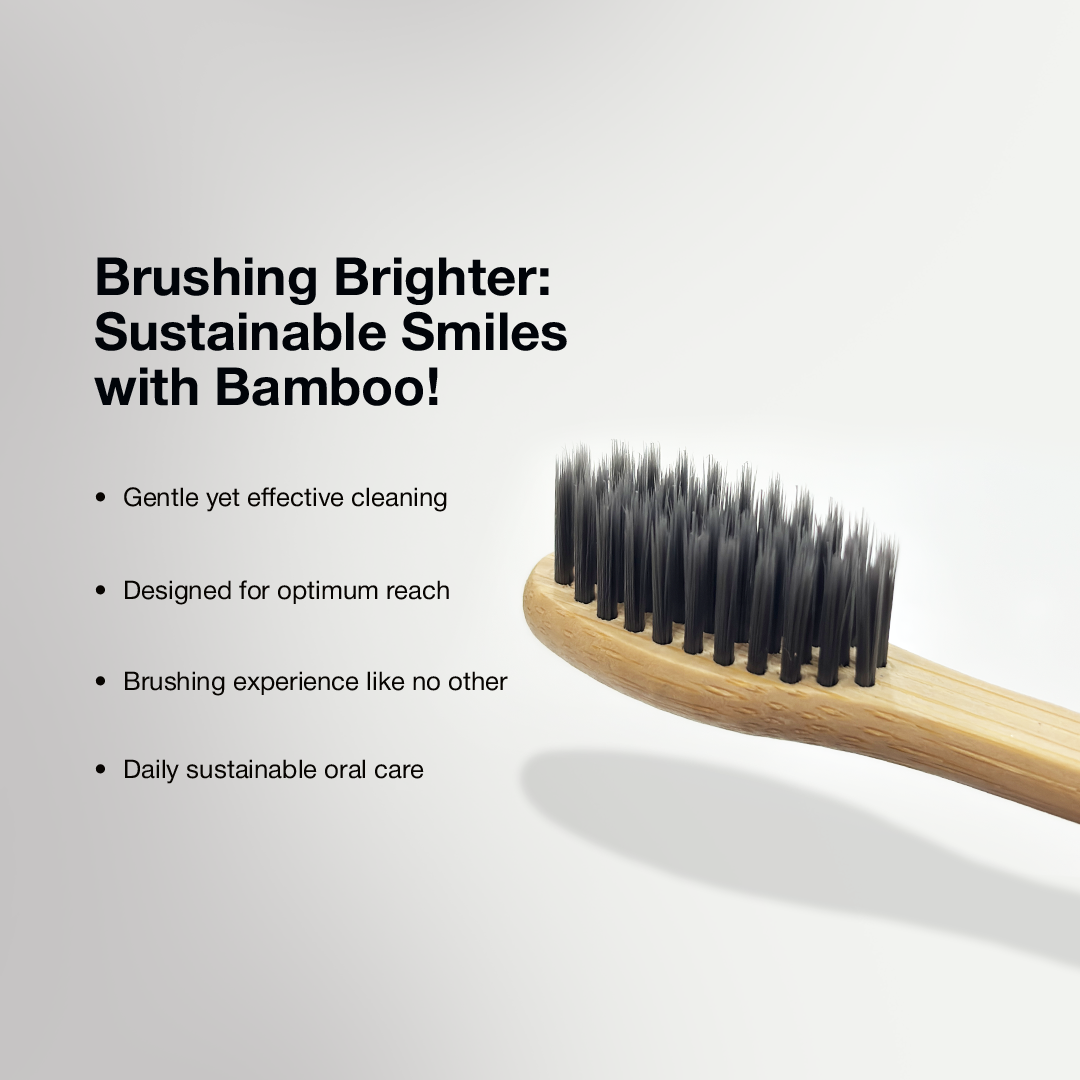 Bamboo Toothbrush NATURAL CLEAN for Adults | Biodegradable, Soft Bristles & Ergonomic Design