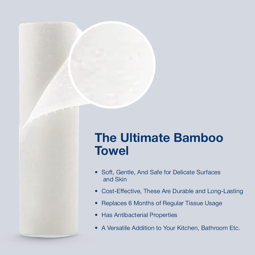 Bamboo Kitchen Towel Roll – Ultra-Soft & Absorbent (20 sheets)