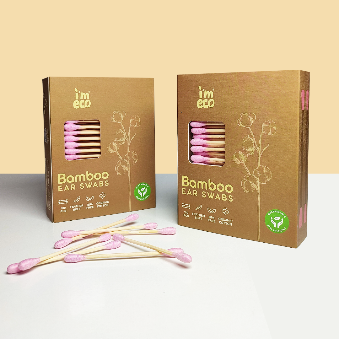 Bamboo Cotton Ear Swabs | 100% Biodegradable, Soft & Sustainable | Plastic-Free Q-Tips