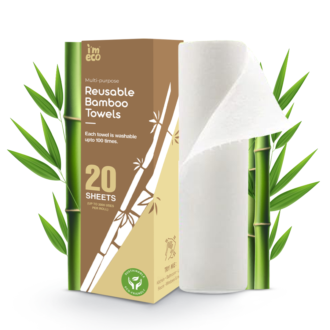 Bamboo Kitchen Towel Roll – Ultra-Soft & Absorbent (20 sheets)
