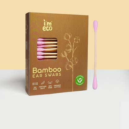 Bamboo Cotton Ear Swabs | 100% Biodegradable, Soft & Sustainable | Plastic-Free Q-Tips