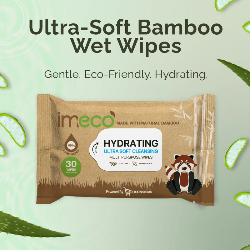 Bamboo Aloe Vera Wet Wipes - Skin-Friendly (30 pcs)