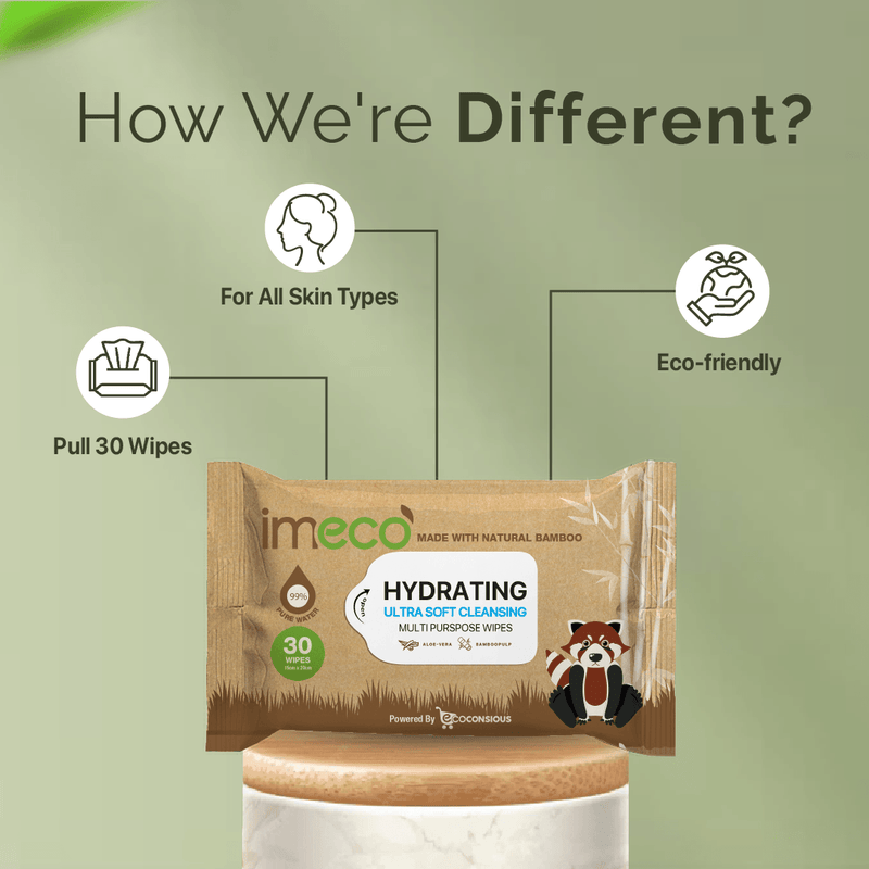 Bamboo Aloe Vera Wet Wipes - Skin-Friendly (30 pcs)