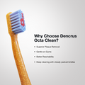 Octa clean bamboo toothbrush removes plaque, is gentle on gums, reaches better, provides deep cleaning.