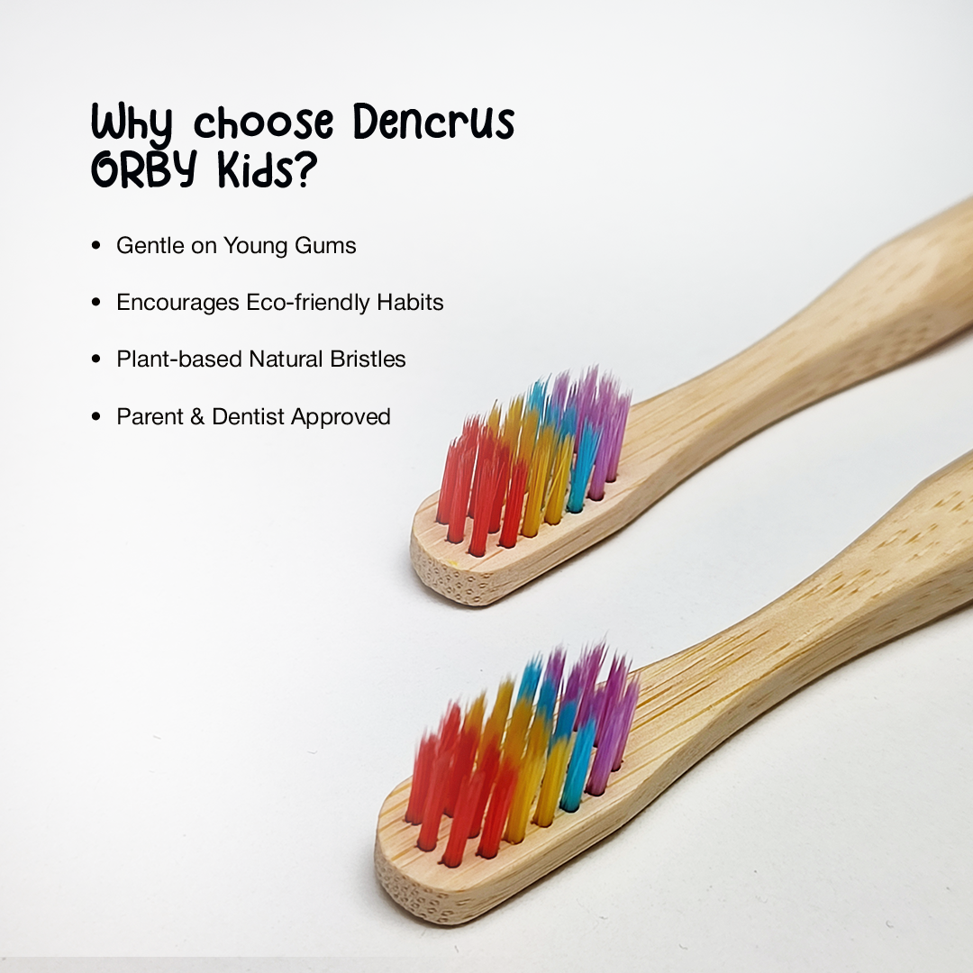 Bamboo Toothbrush ORBY for Kids | Biodegradable, Soft Bristles & Ergonomic Design