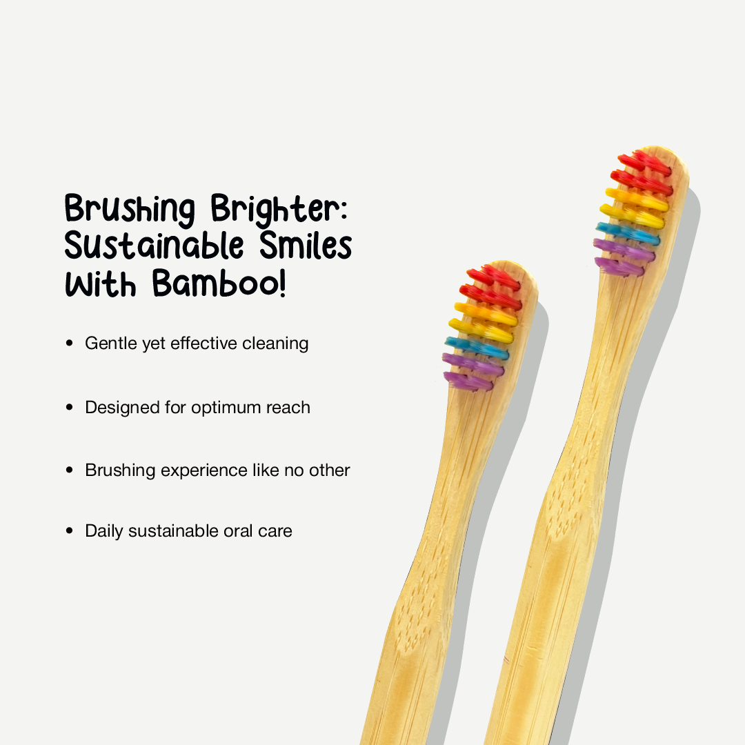 Bamboo Toothbrush ORBY for Kids | Biodegradable, Soft Bristles & Ergonomic Design