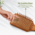IMECO bamboo hairbrush with air cushion base feature on a white background