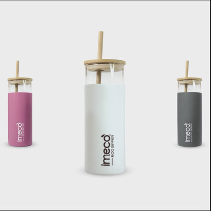 ECO-SIPPER Glass Sipper with Bamboo Straw (450 ml)